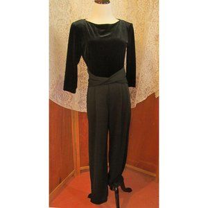 Vintage John Roberts Black Bohemian Goth Cocktails/Romper/Dress Jumpsuit USA S8P